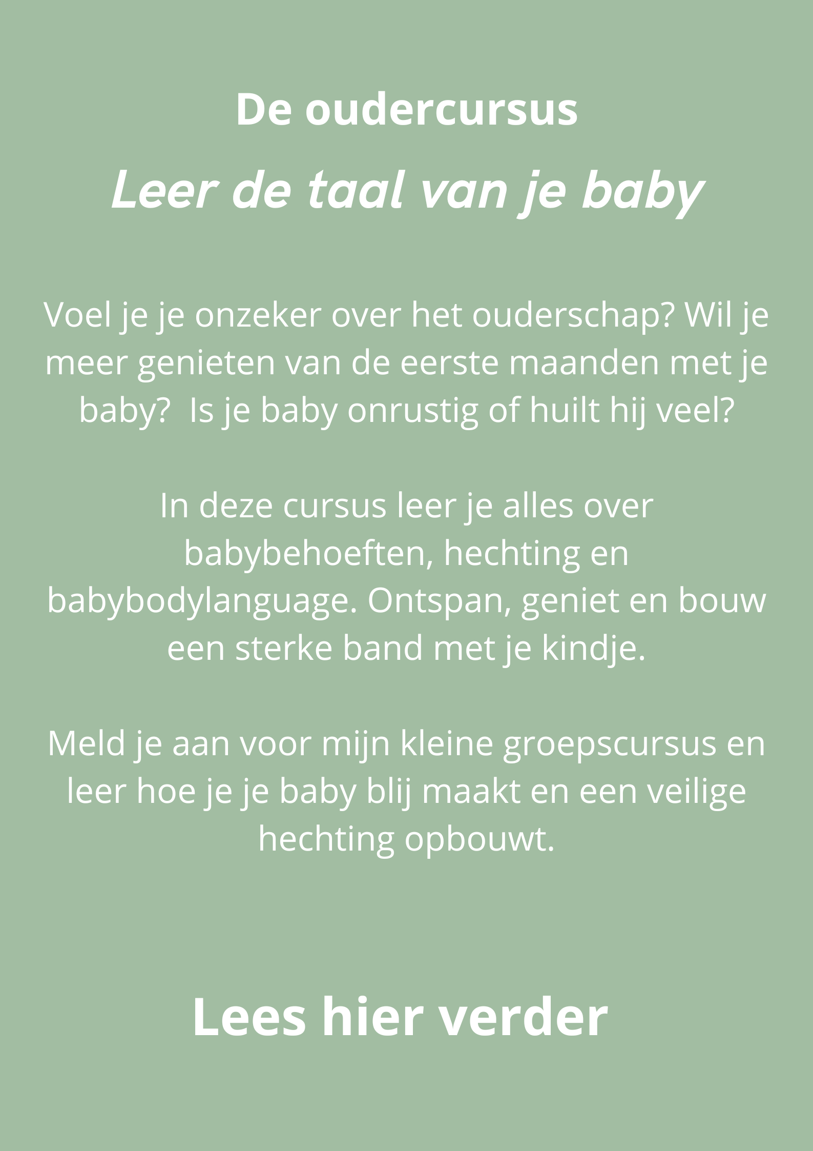 oudercursus leer de taal van je baby